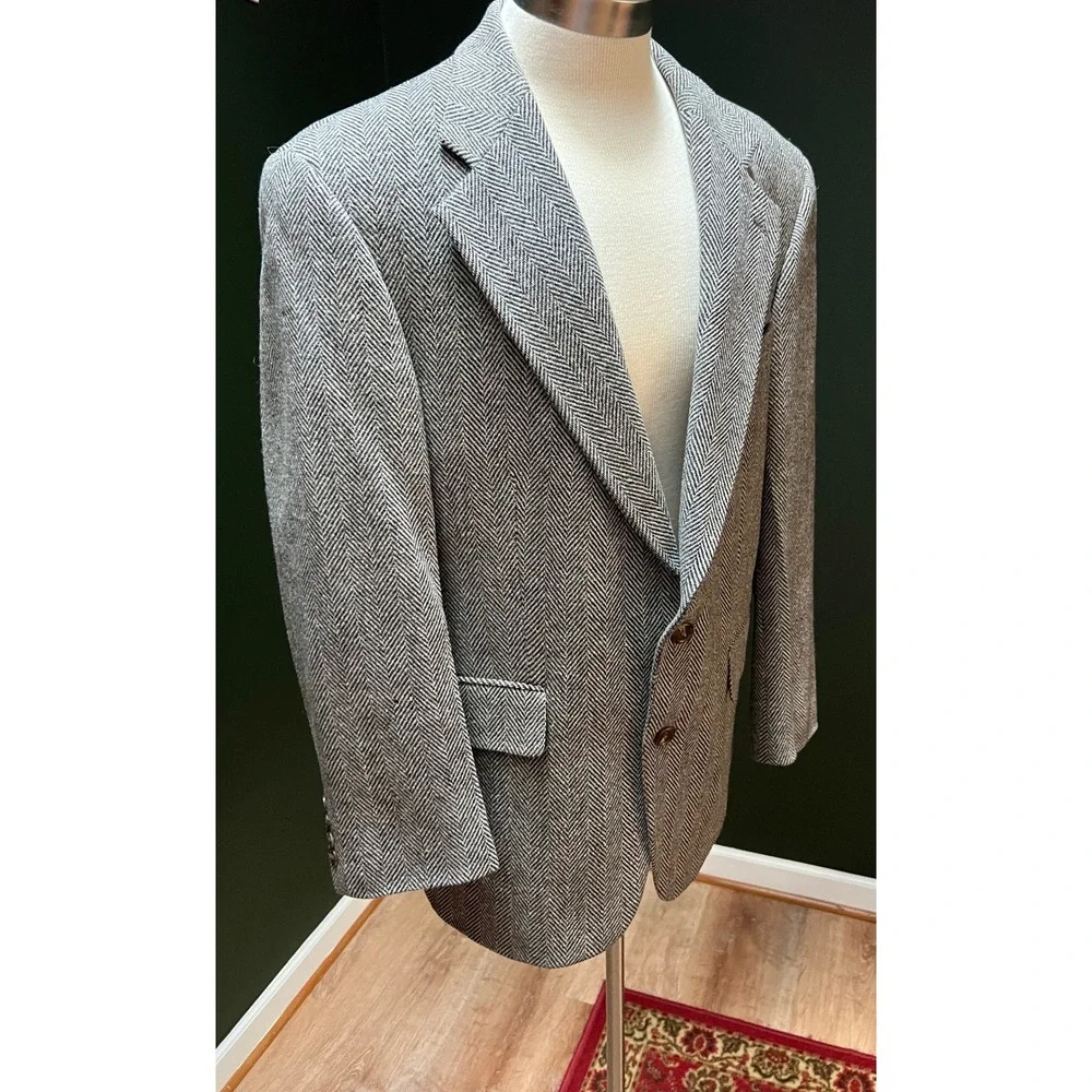 Chaps Ralph Lauren‎ 2-Button Blazer Tweed Lambs Wool Men's Size 40R *see pics**
